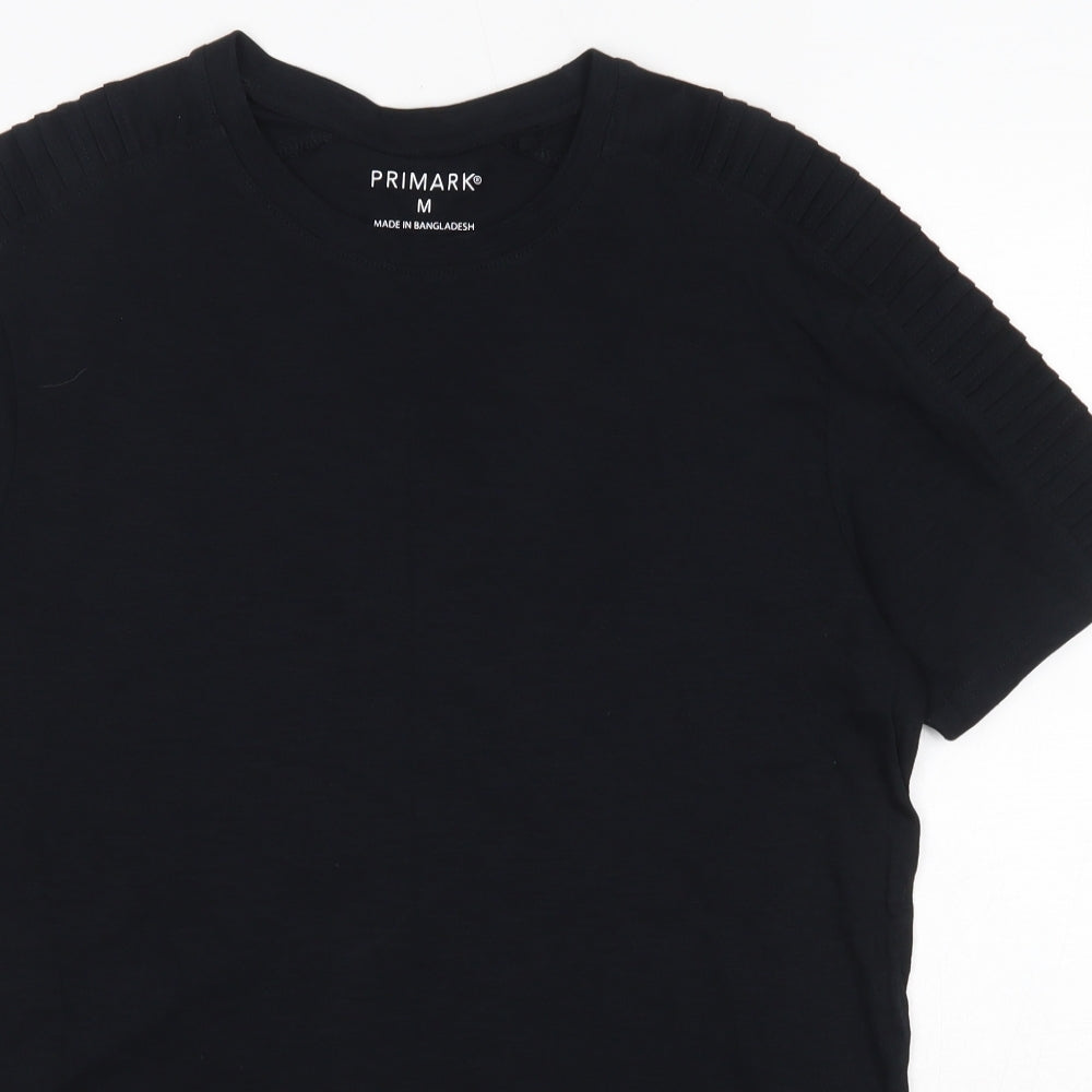 Primark Mens Black  Cotton  T-Shirt Size M Round Neck