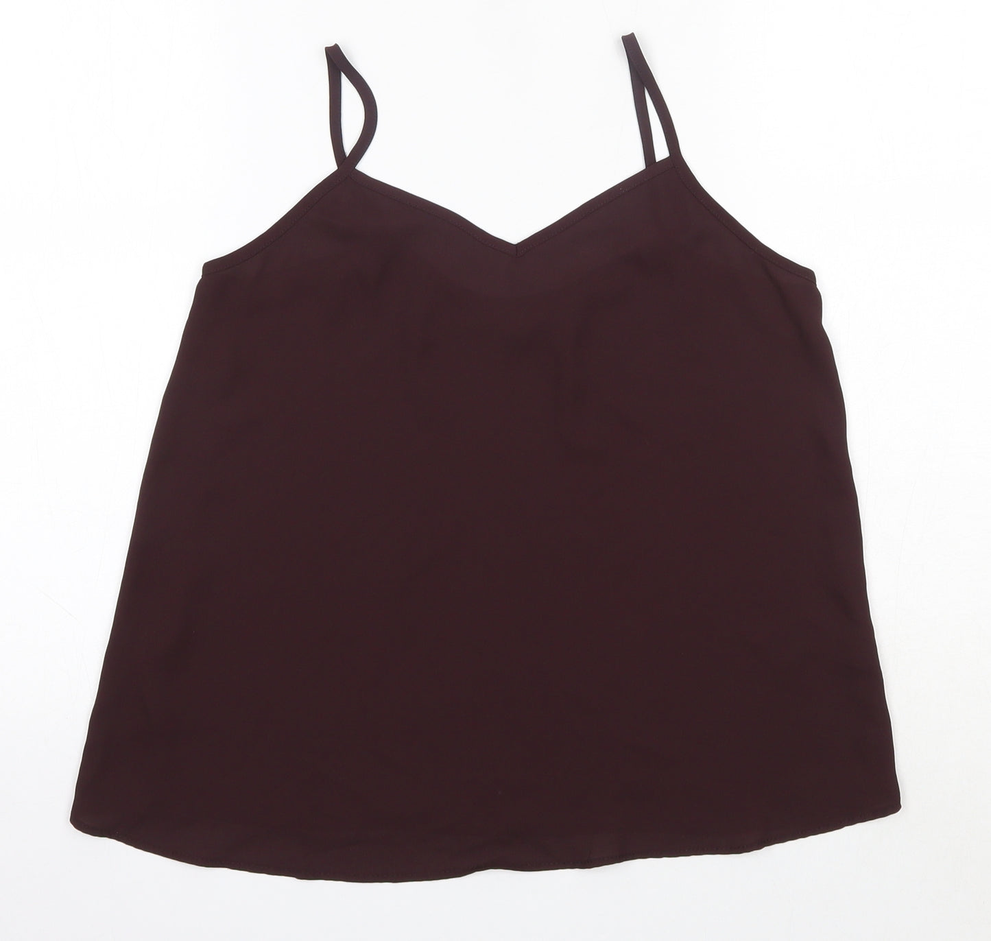 Topshop Womens Brown  Polyester Camisole Blouse Size 8 V-Neck