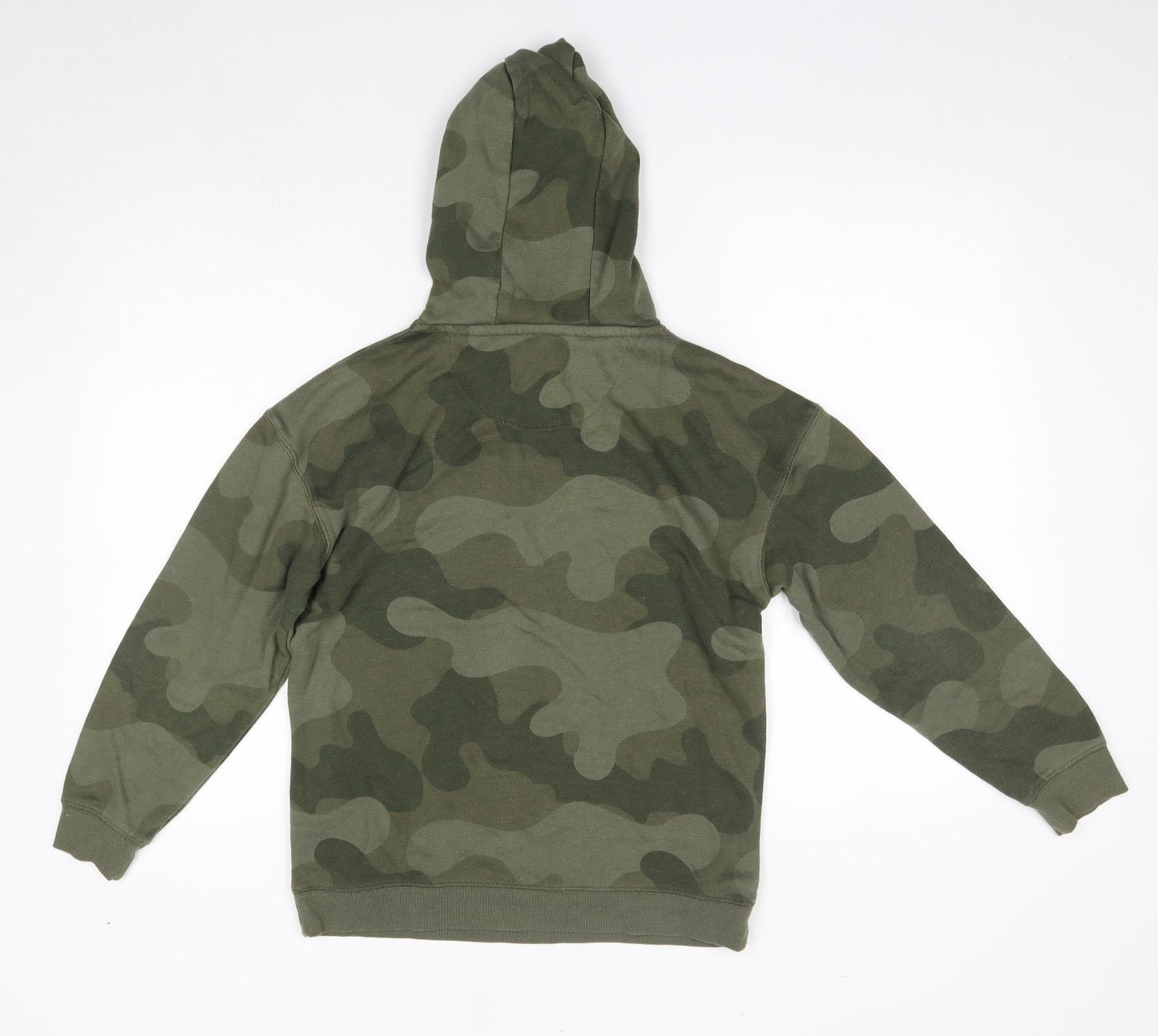 Primark Boys Green Camouflage Cotton Pullover Hoodie Size 11-12 Years