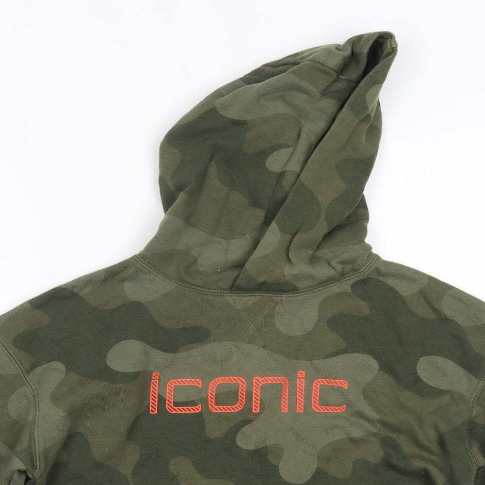 Primark Boys Green Camouflage Cotton Pullover Hoodie Size 11-12 Years