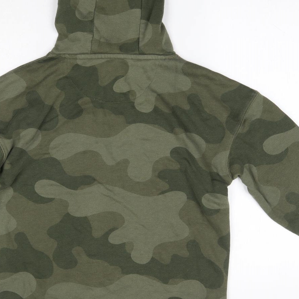 Primark Boys Green Camouflage Cotton Pullover Hoodie Size 11-12 Years
