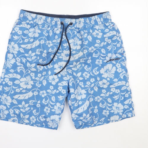 McKenzie Mens Blue Floral Polyester Sweat Shorts Size XL  Regular