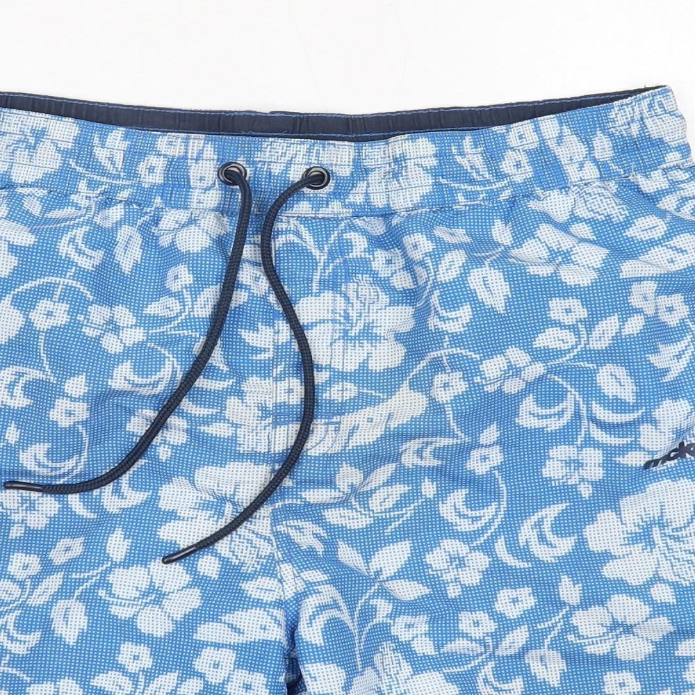 McKenzie Mens Blue Floral Polyester Sweat Shorts Size XL  Regular
