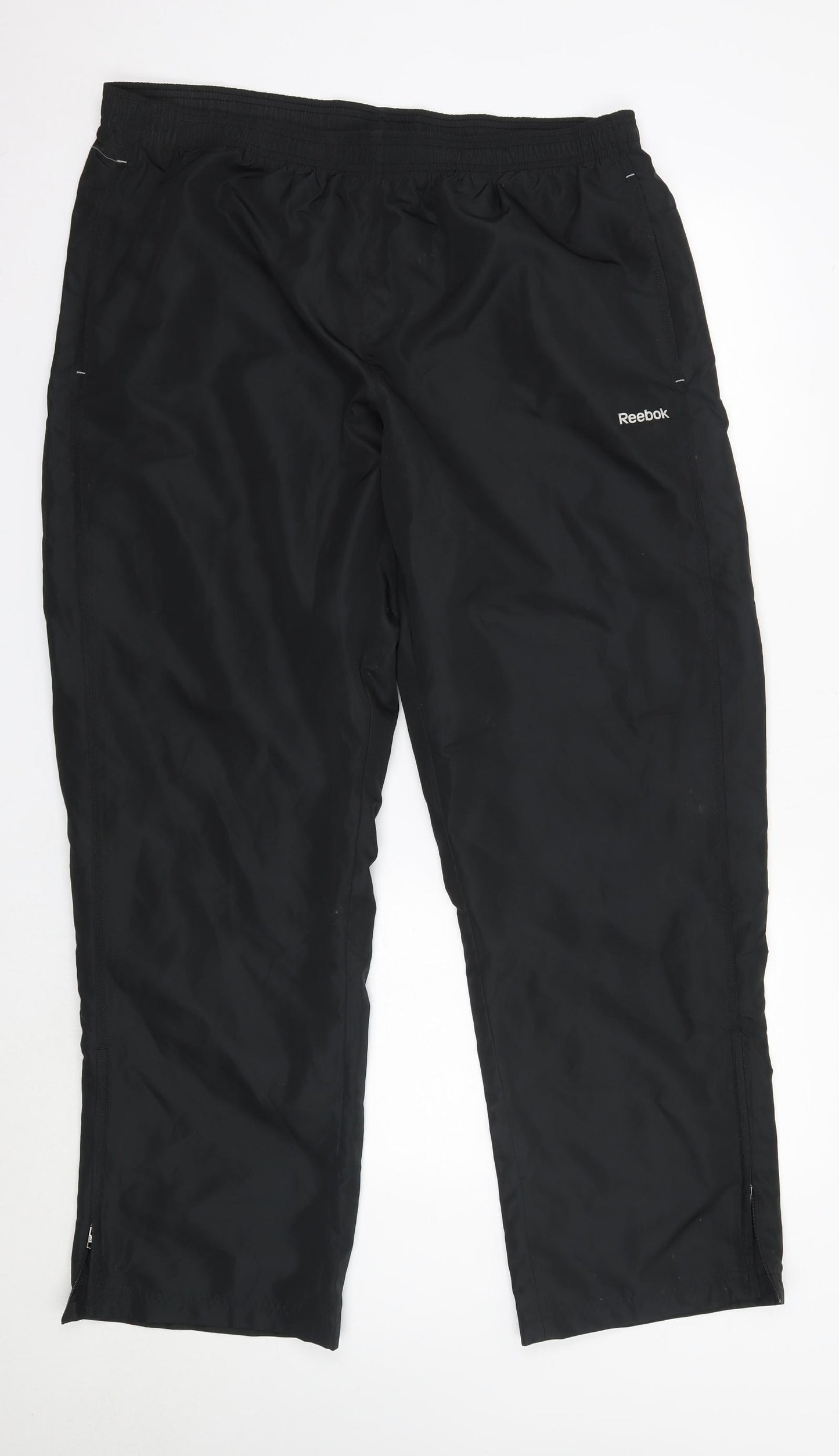 Reebok Mens Black  Polyester Jogger Trousers Size XL L30 in Regular