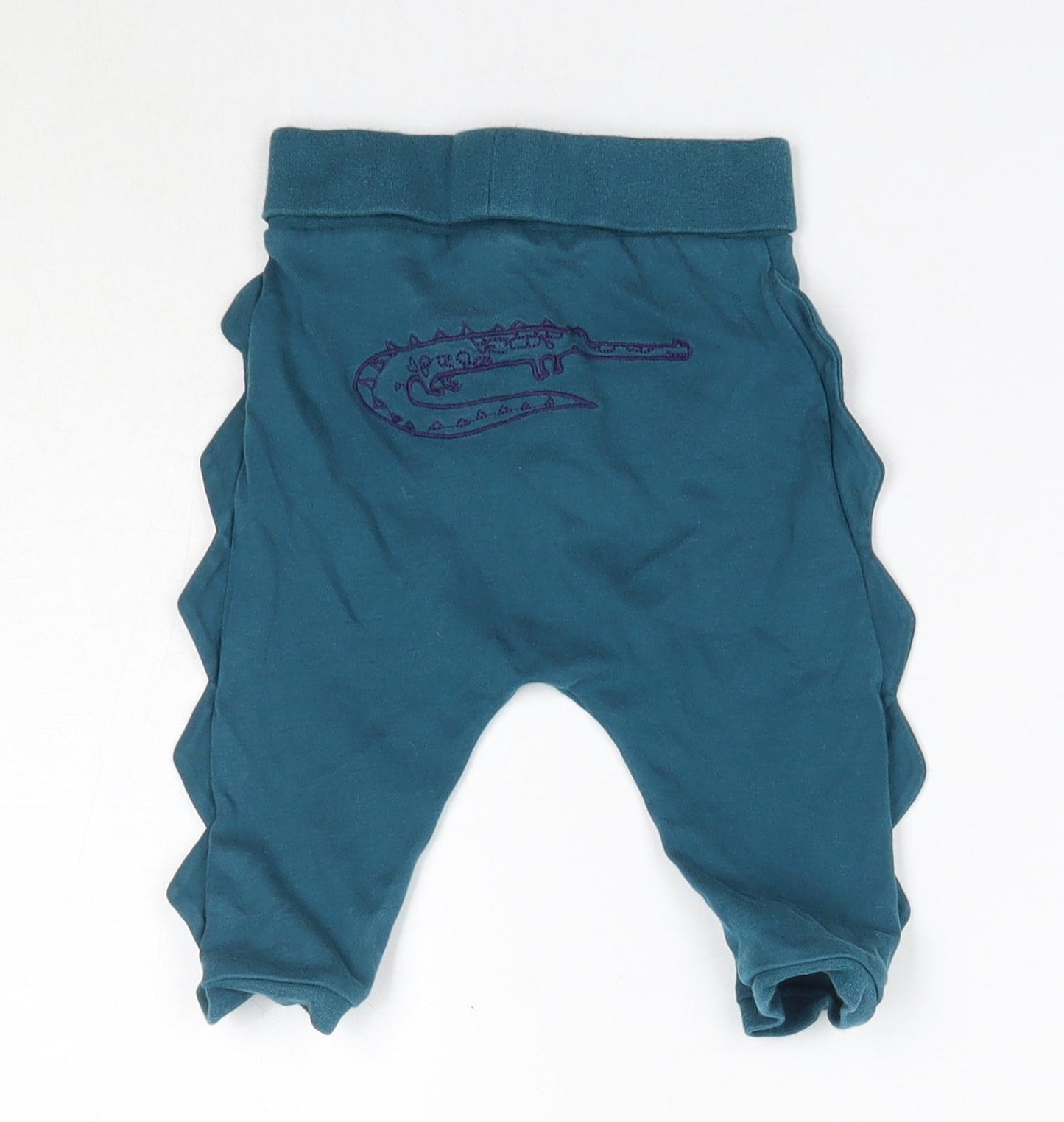 NEXT Baby Blue  100% Cotton Jogger Trousers Size 6-9 Months   - Crocodile