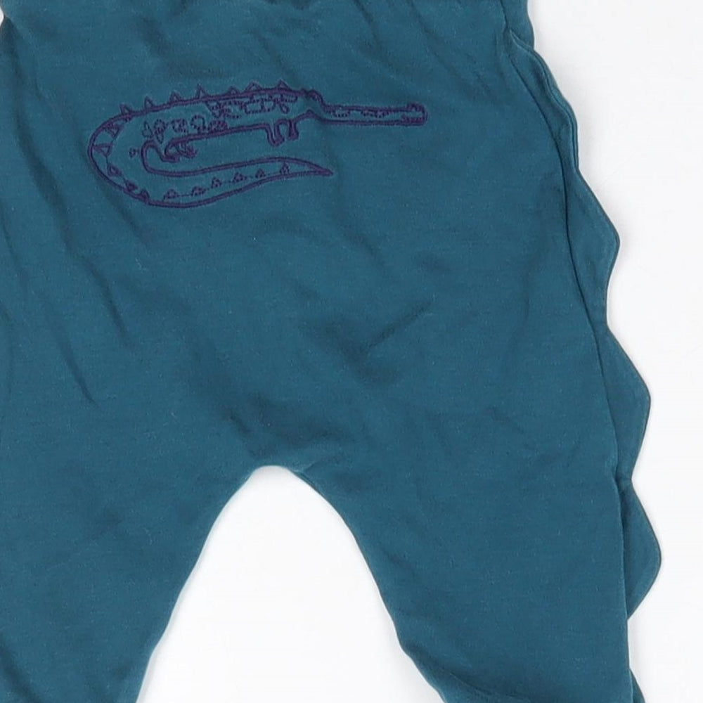 NEXT Baby Blue  100% Cotton Jogger Trousers Size 6-9 Months   - Crocodile