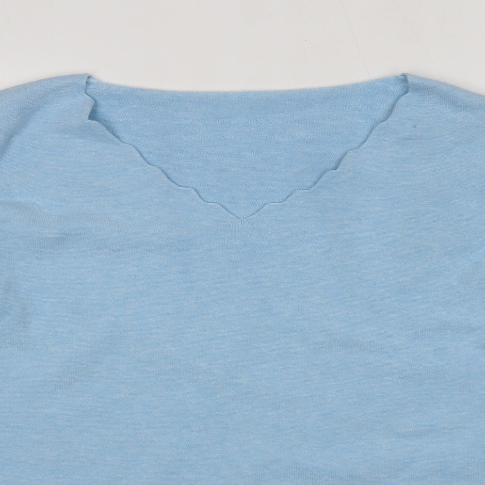 Preworn Womens Blue V-Neck  Viscose Pullover Jumper Size M