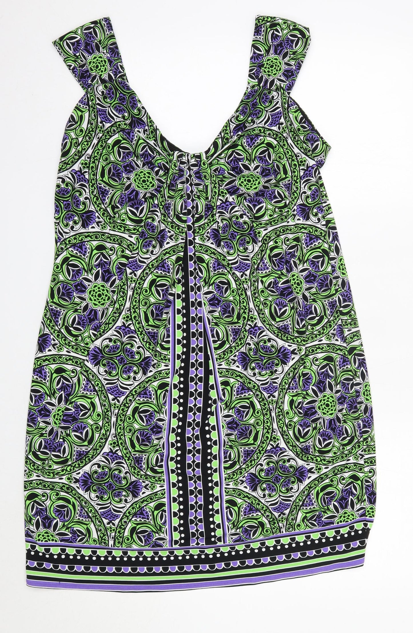Wallis Womens Multicoloured Floral Polyester T-Shirt Dress  Size 16  Round Neck