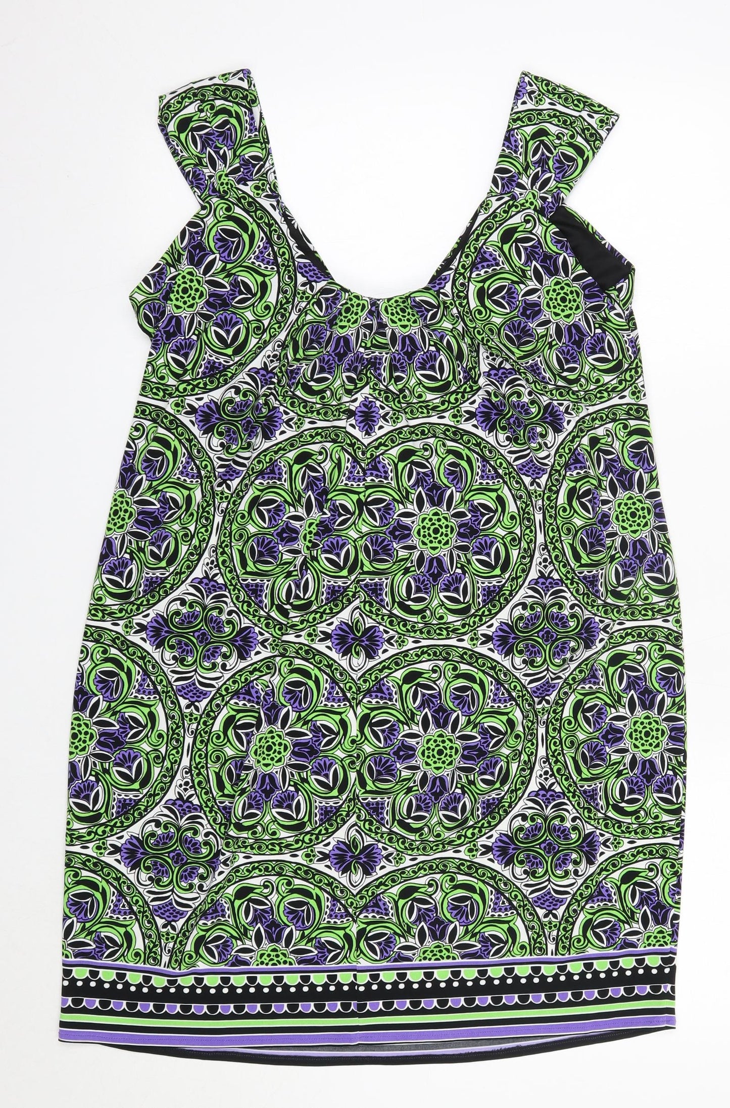 Wallis Womens Multicoloured Floral Polyester T-Shirt Dress  Size 16  Round Neck