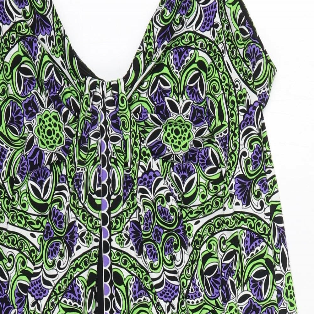 Wallis Womens Multicoloured Floral Polyester T-Shirt Dress  Size 16  Round Neck