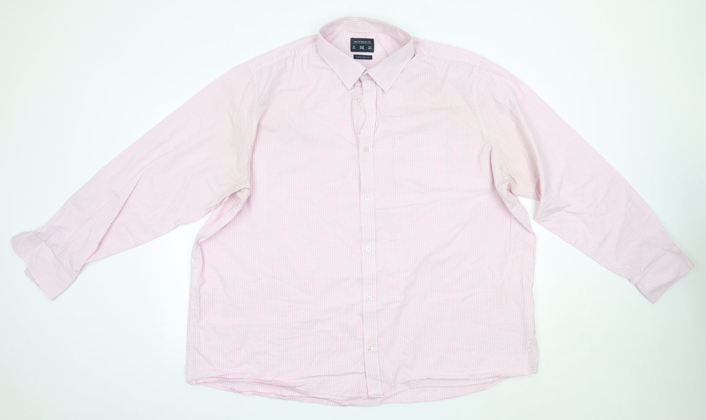 F&F Mens Pink  Cotton  Button-Up Size 3XL Collared