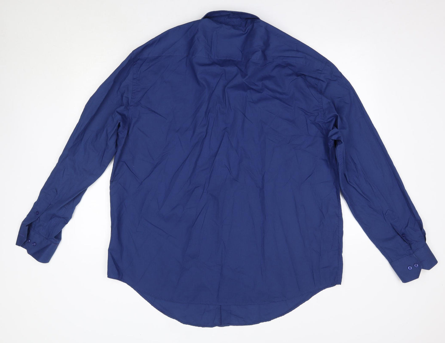 Man's World Mens Blue  Cotton  Button-Up Size 18.5 Collared