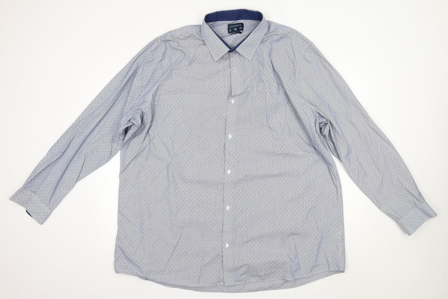 F&F Mens Blue  Cotton  Button-Up Size 3XL Collared