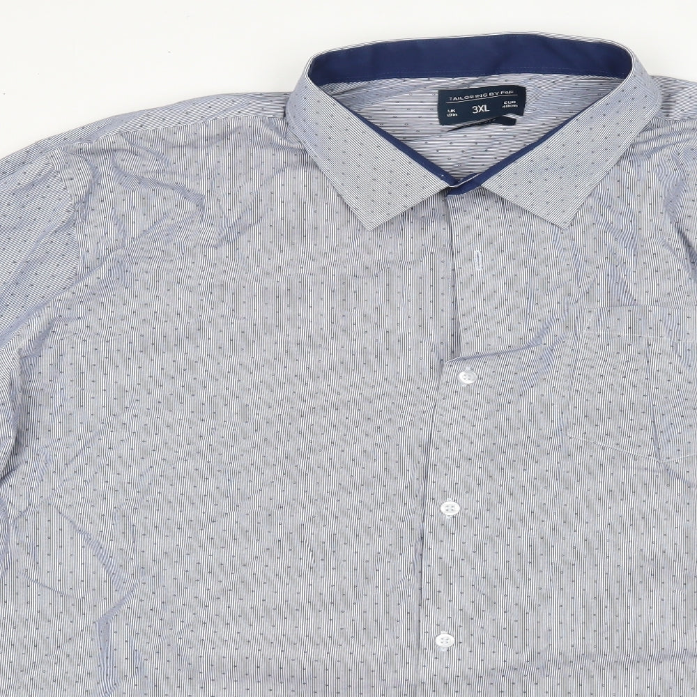 F&F Mens Blue  Cotton  Button-Up Size 3XL Collared