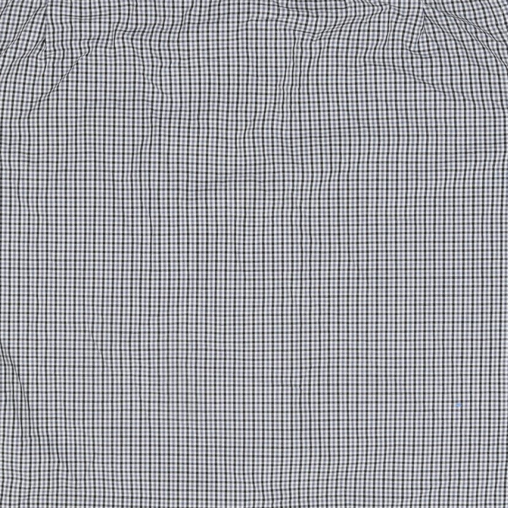 Pierre Cardin Mens Blue Check Polyester  Button-Up Size 3XL Collared