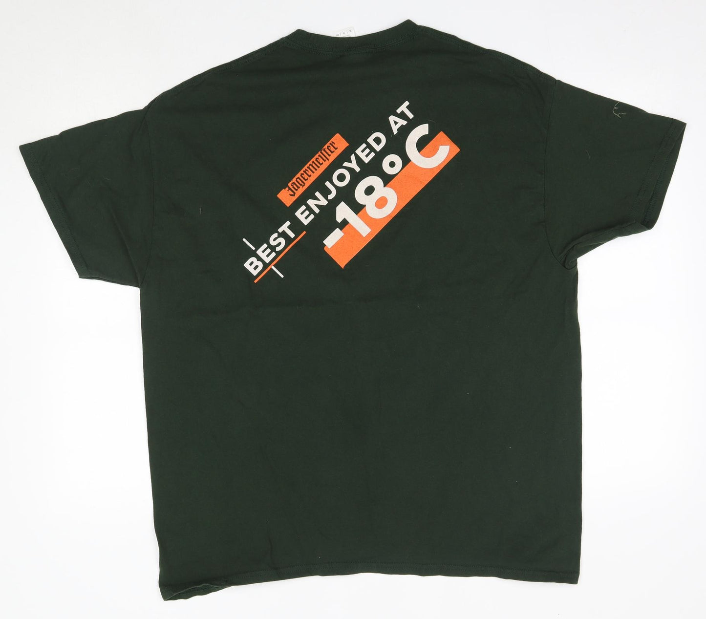 Gildan Mens Green  Cotton  T-Shirt Size XL Round Neck  - Jagermeister