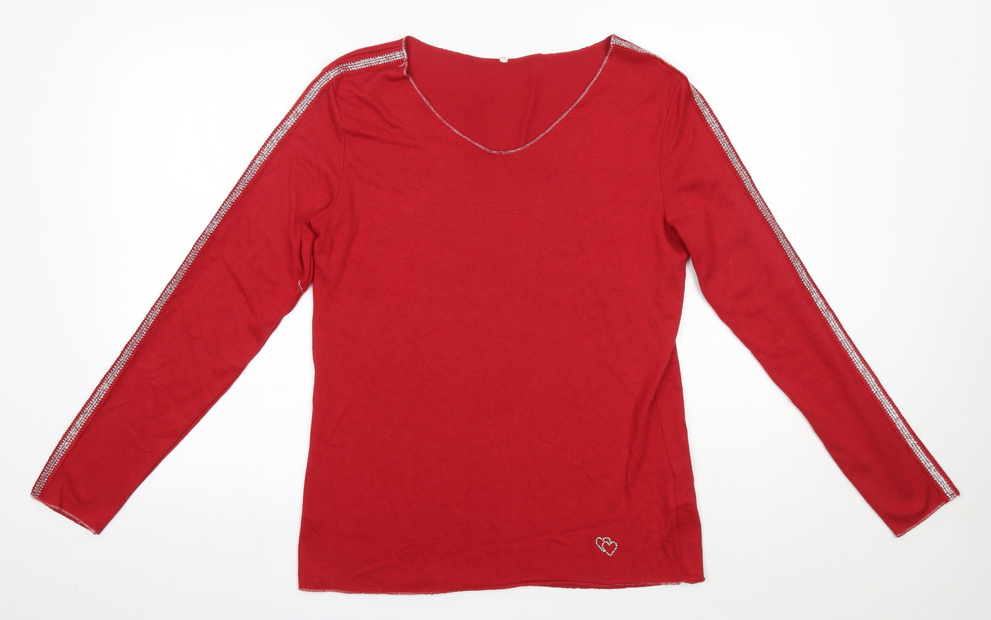 Key Largo Womens Red Round Neck  Viscose Pullover Jumper Size XL
