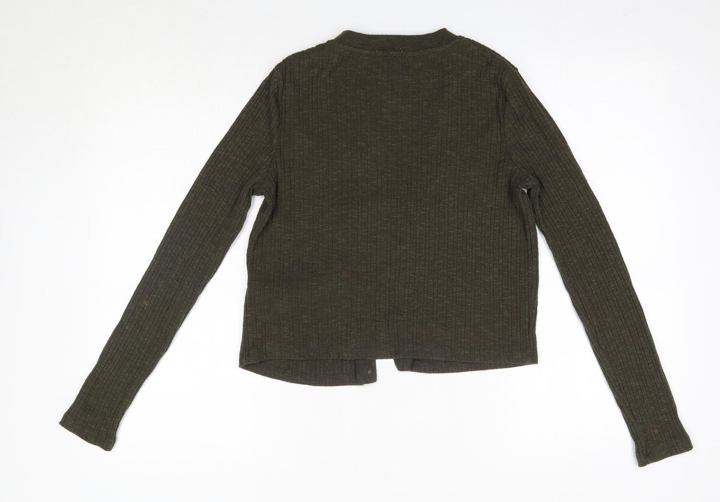Stradivarius Womens Green Round Neck  Polycarbamide Cardigan Jumper Size M