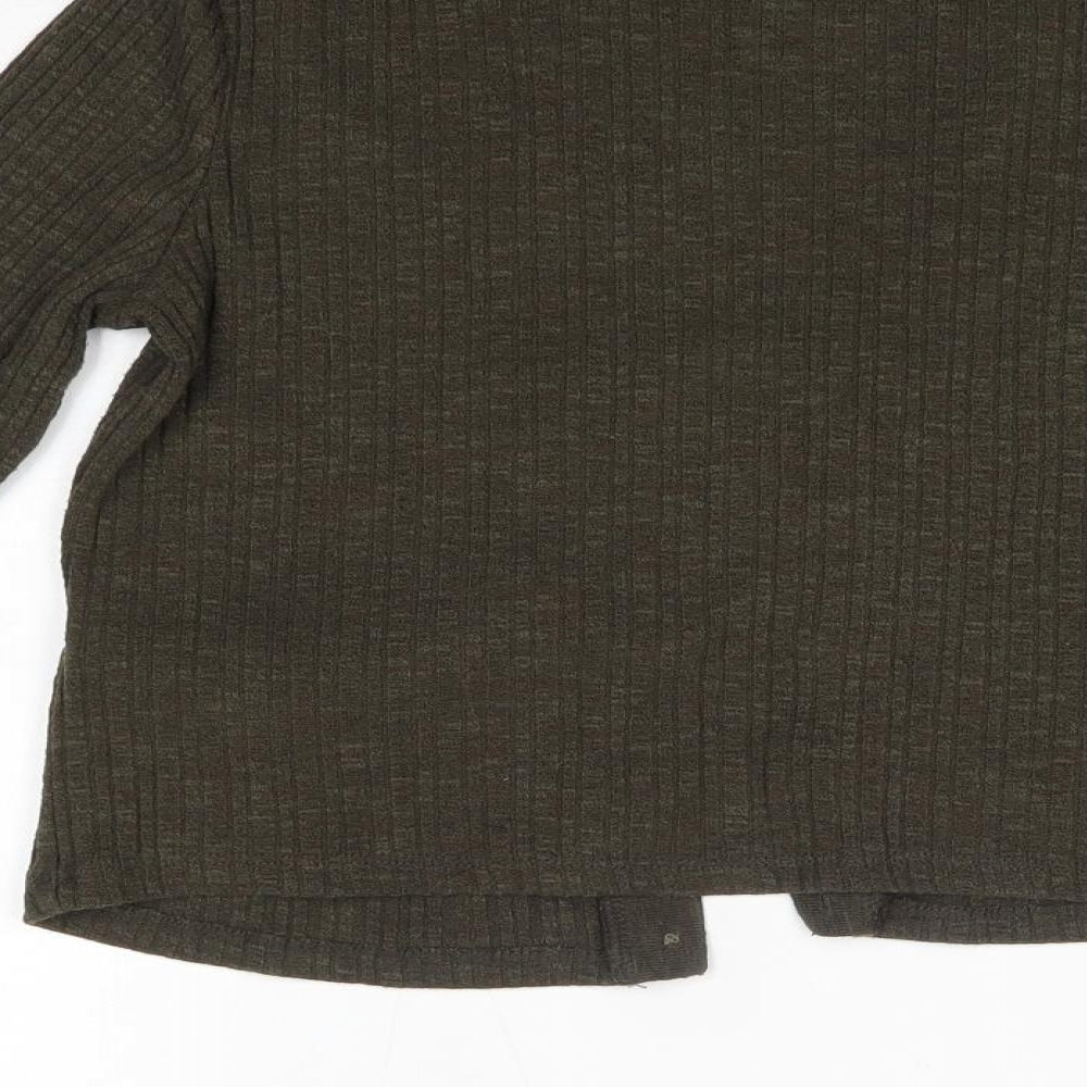 Stradivarius Womens Green Round Neck  Polycarbamide Cardigan Jumper Size M