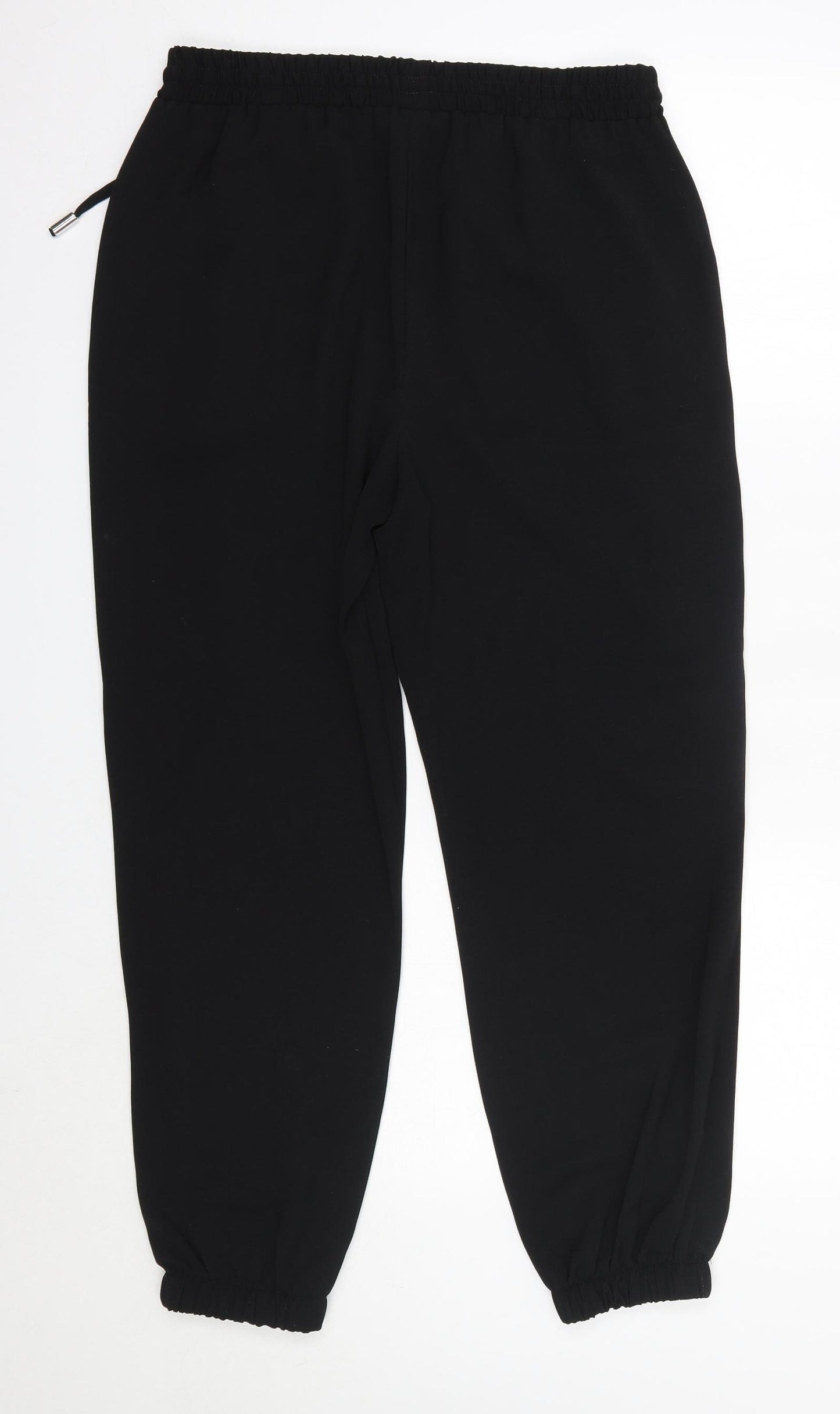 Matalan Womens Black  Polyester Jogger Trousers Size 10 L26 in Regular