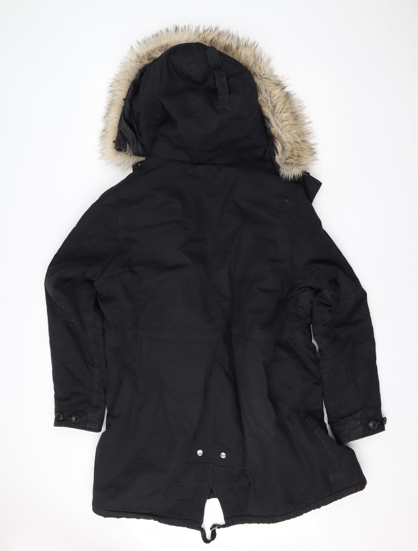 M&S Womens Black   Overcoat Coat Size 18