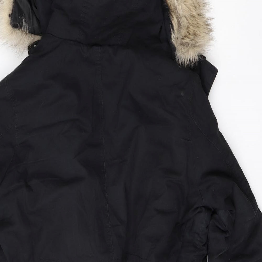 M&S Womens Black   Overcoat Coat Size 18