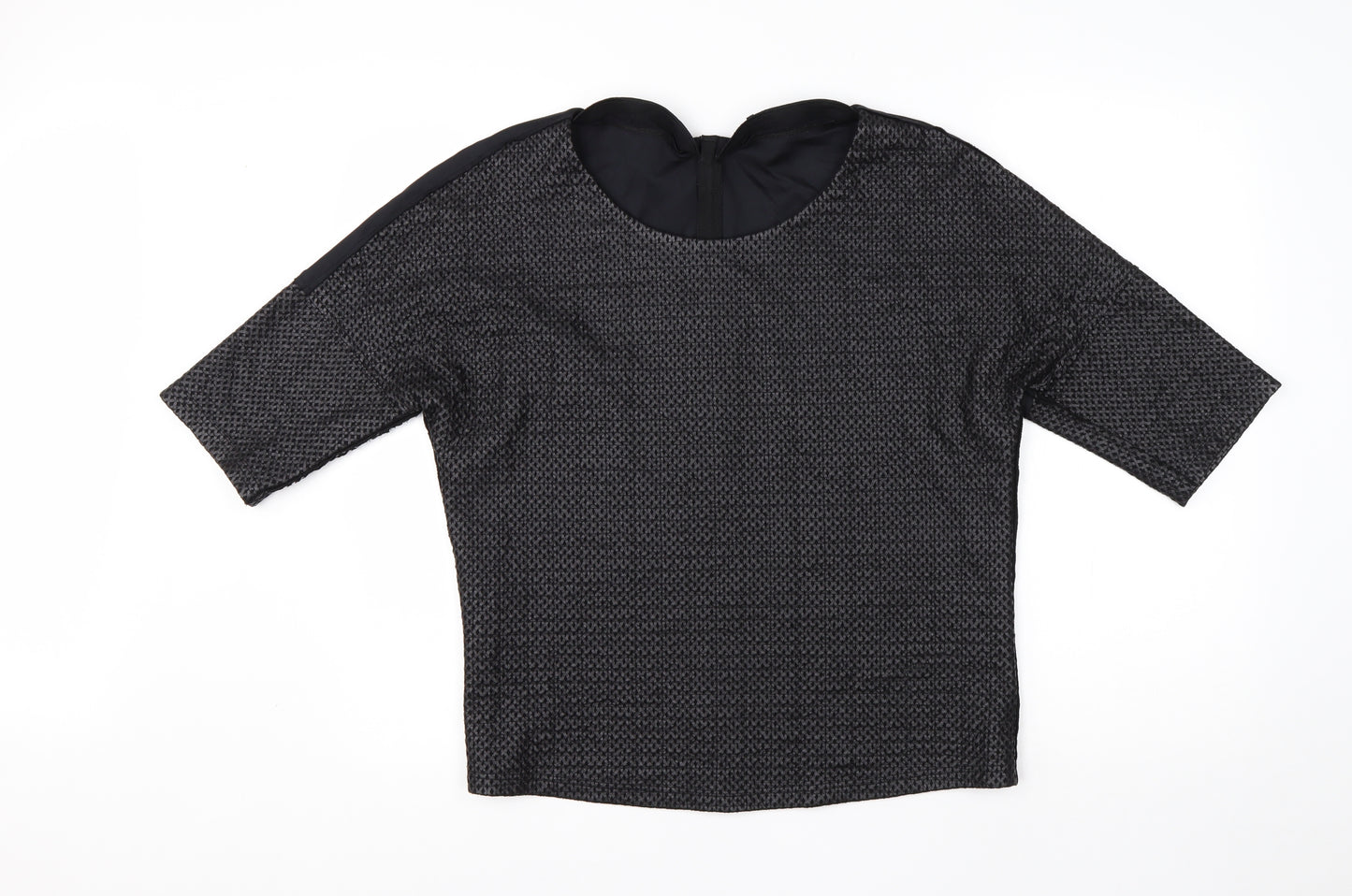 Hauber Womens Black Round Neck  Viscose Pullover Jumper Size 12