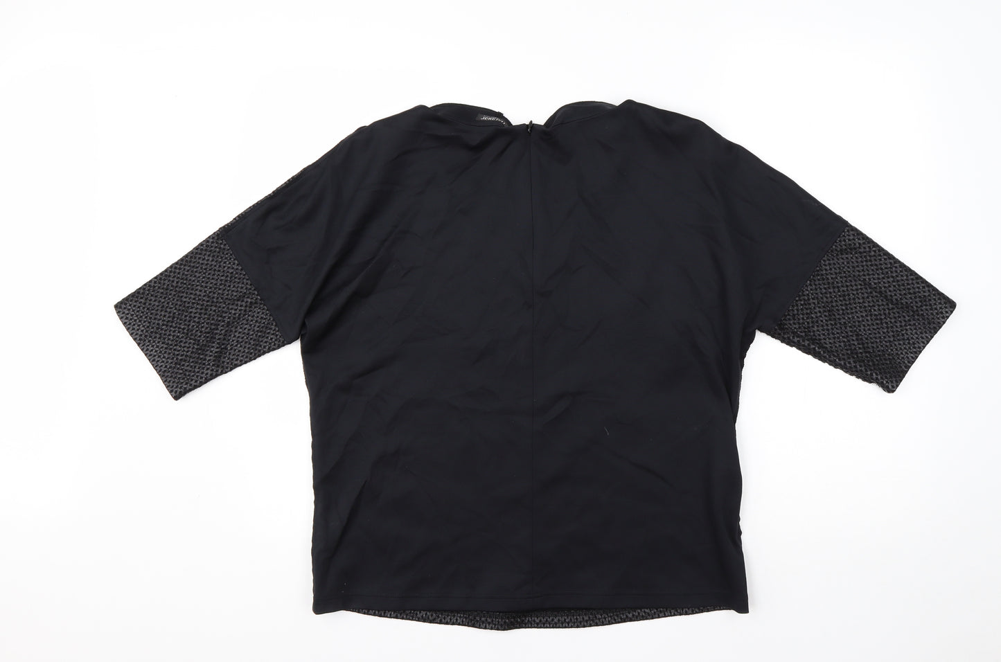 Hauber Womens Black Round Neck  Viscose Pullover Jumper Size 12