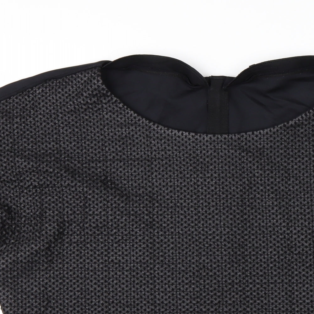 Hauber Womens Black Round Neck  Viscose Pullover Jumper Size 12