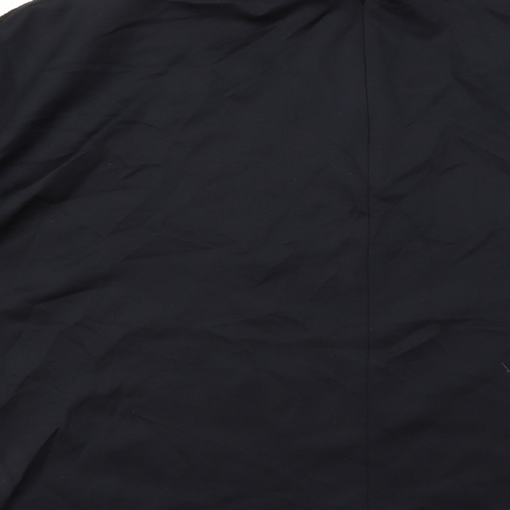 Hauber Womens Black Round Neck  Viscose Pullover Jumper Size 12