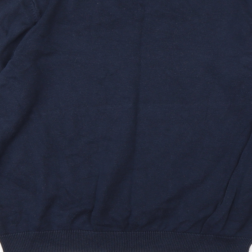 M&S Boys Blue V-Neck  Cotton Pullover Jumper Size 12-13 Years