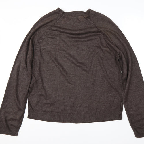 Urban Spirit Mens Brown Round Neck  Acrylic Pullover Jumper Size XL