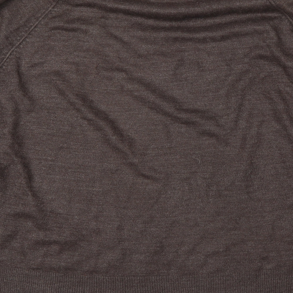 Urban Spirit Mens Brown Round Neck  Acrylic Pullover Jumper Size XL