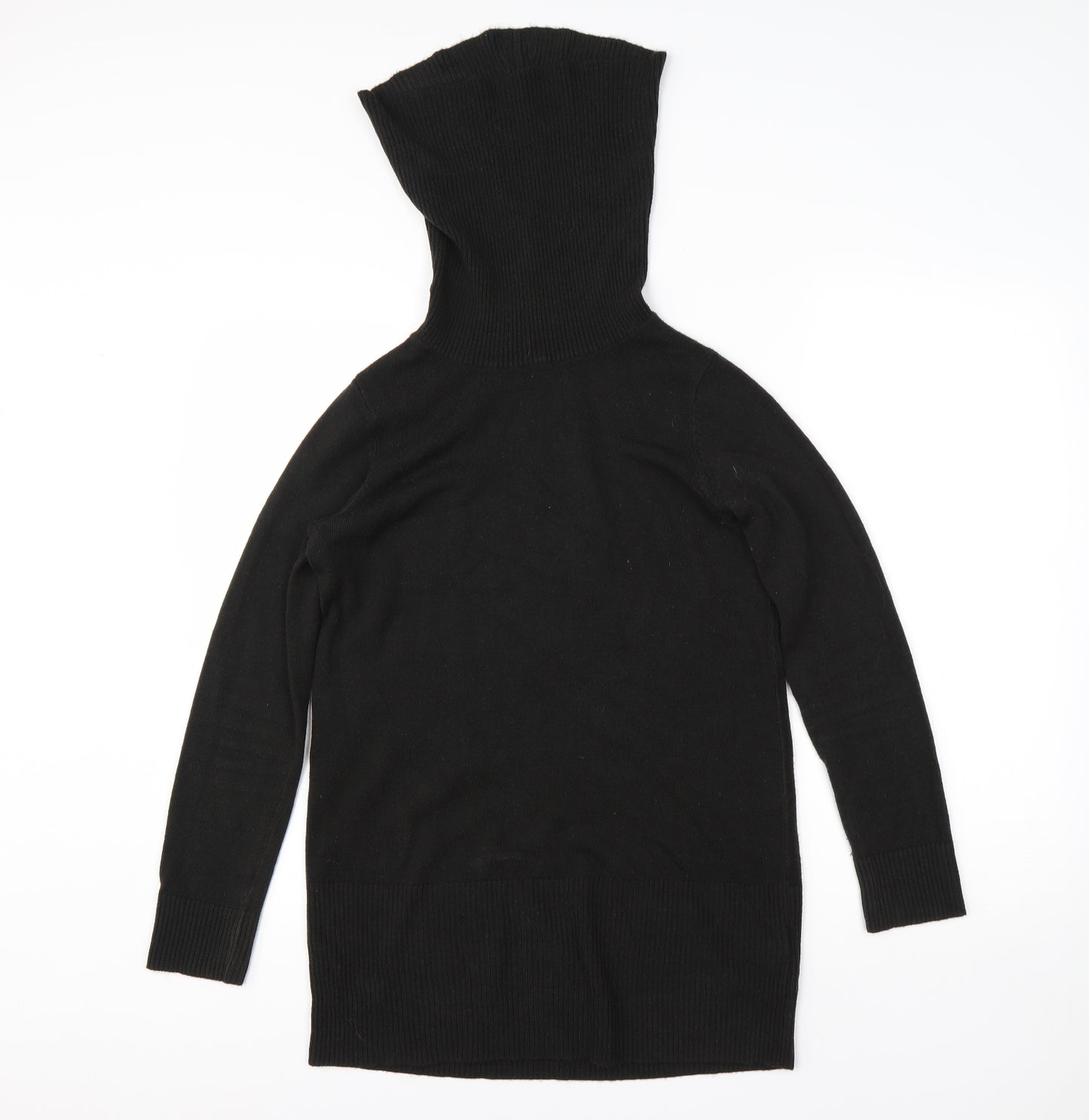 M&S Womens Black Roll Neck  Acrylic Pullover Jumper Size 10