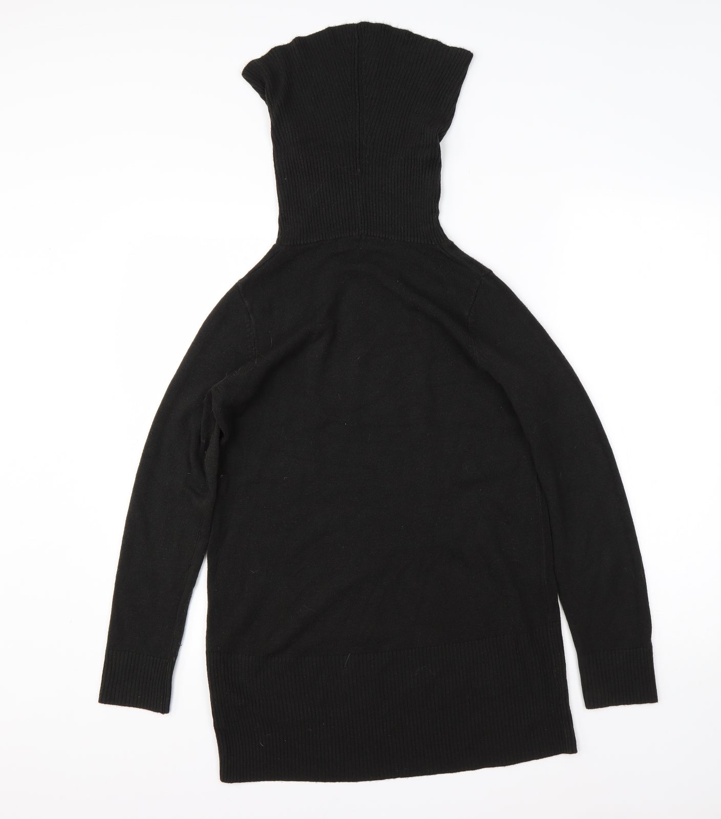 M&S Womens Black Roll Neck  Acrylic Pullover Jumper Size 10