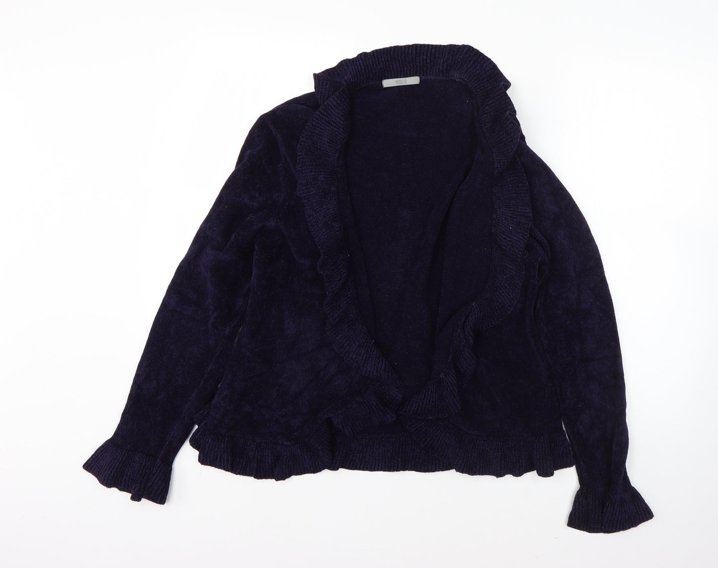 M&S Womens Purple Round Neck  Viscose Cardigan Jumper Size 22