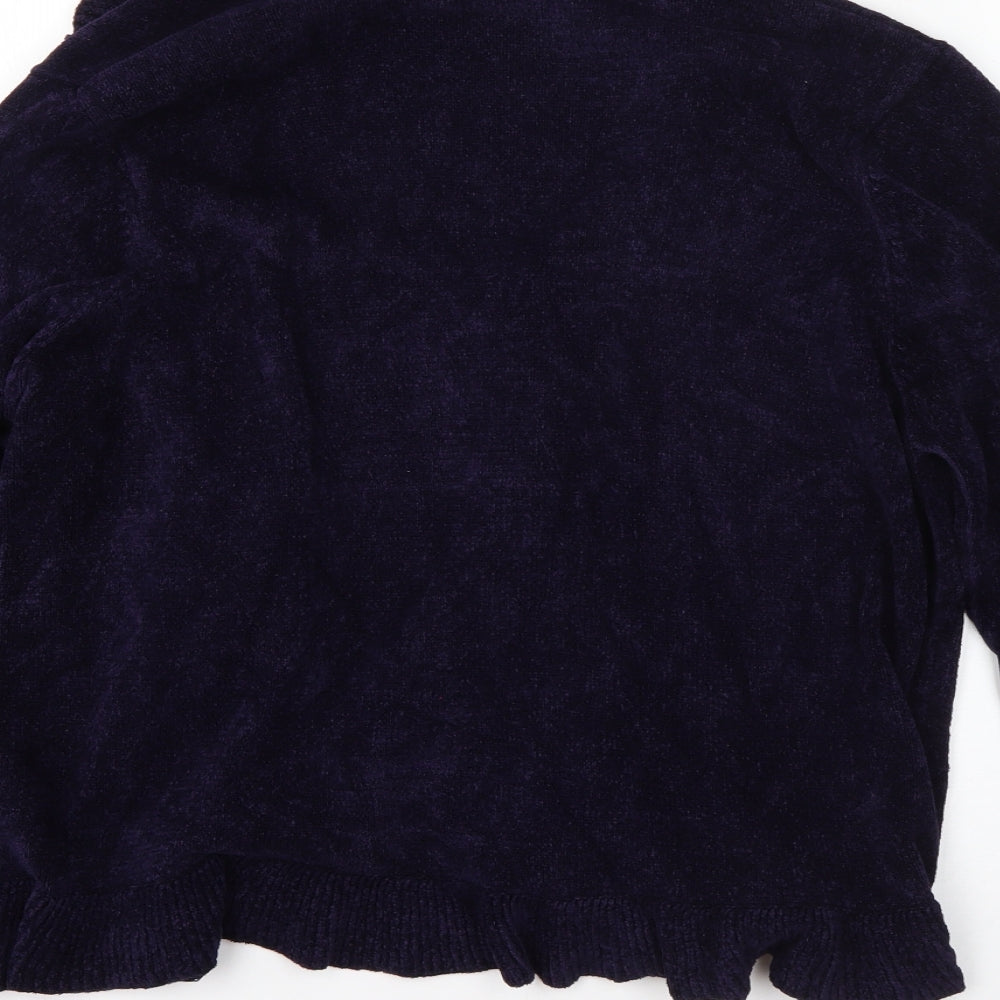 M&S Womens Purple Round Neck  Viscose Cardigan Jumper Size 22