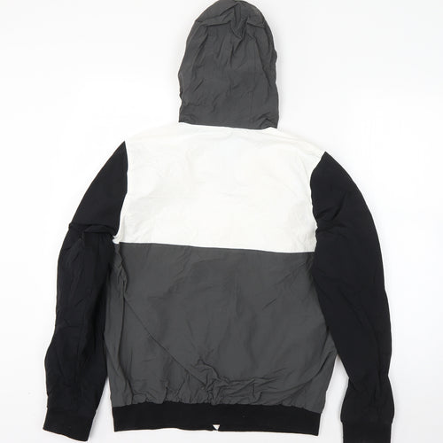 Primark Boys Grey Colourblock Nylon Full Zip Hoodie Size 13 Years  Zip