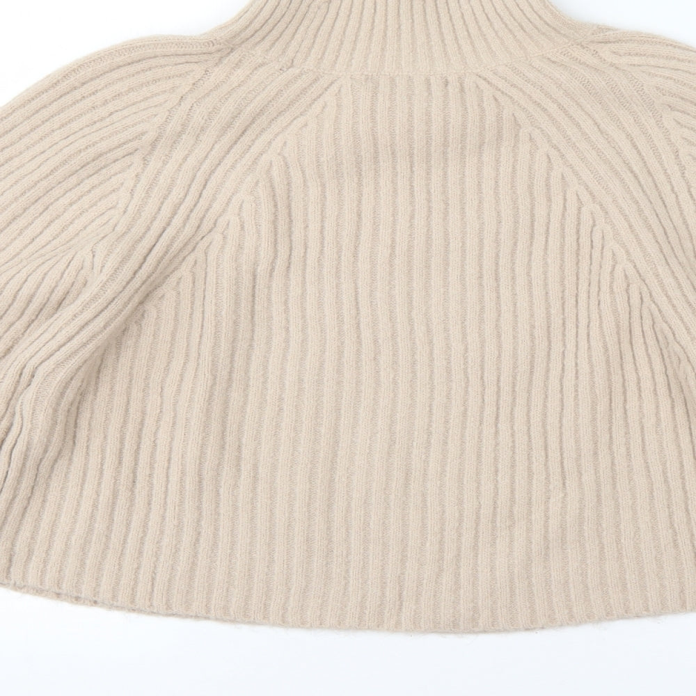 Missguided Womens Beige Roll Neck  Acrylic Pullover Jumper Size 12