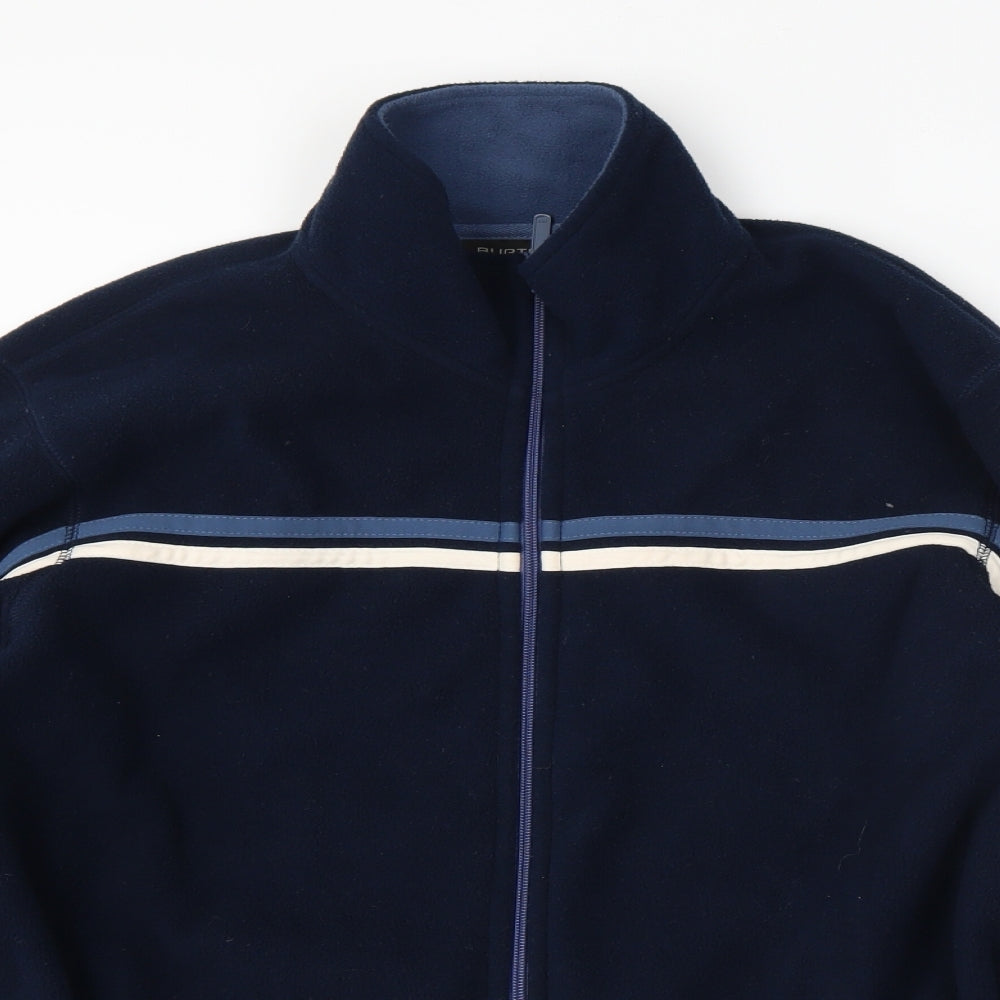 Burton Mens Blue High Neck  Polyester Full Zip Jumper Size L
