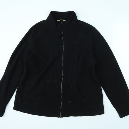 TU Womens Black High Neck  Polyester Full Zip Jumper Size 22