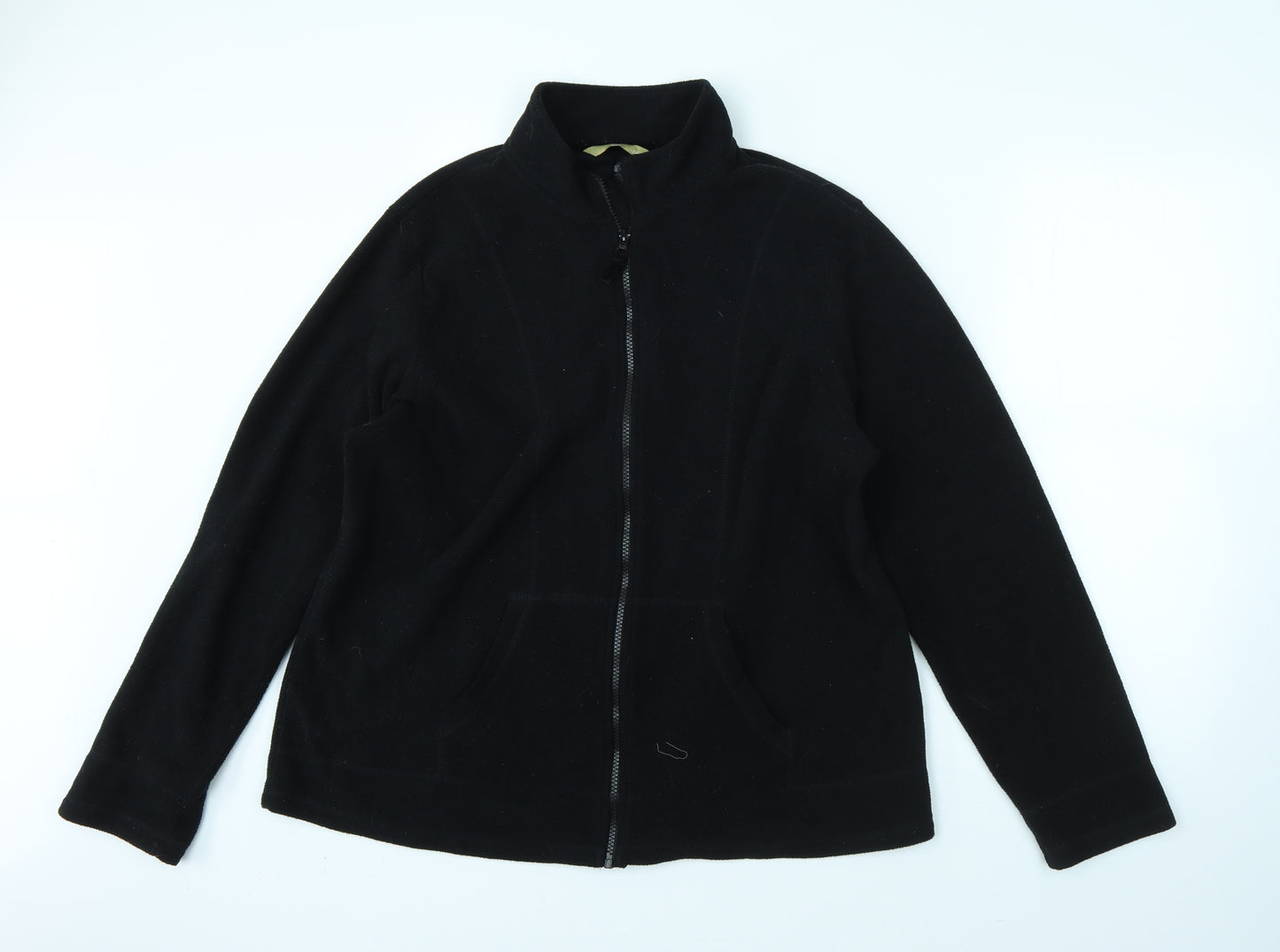 TU Womens Black High Neck  Polyester Full Zip Jumper Size 22