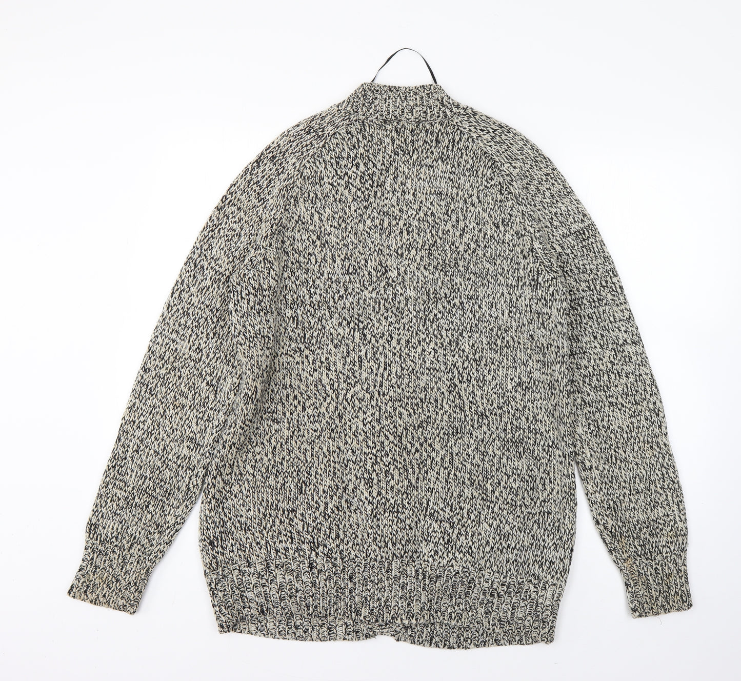 H&M Mens Grey V-Neck  Acrylic Cardigan Jumper Size M