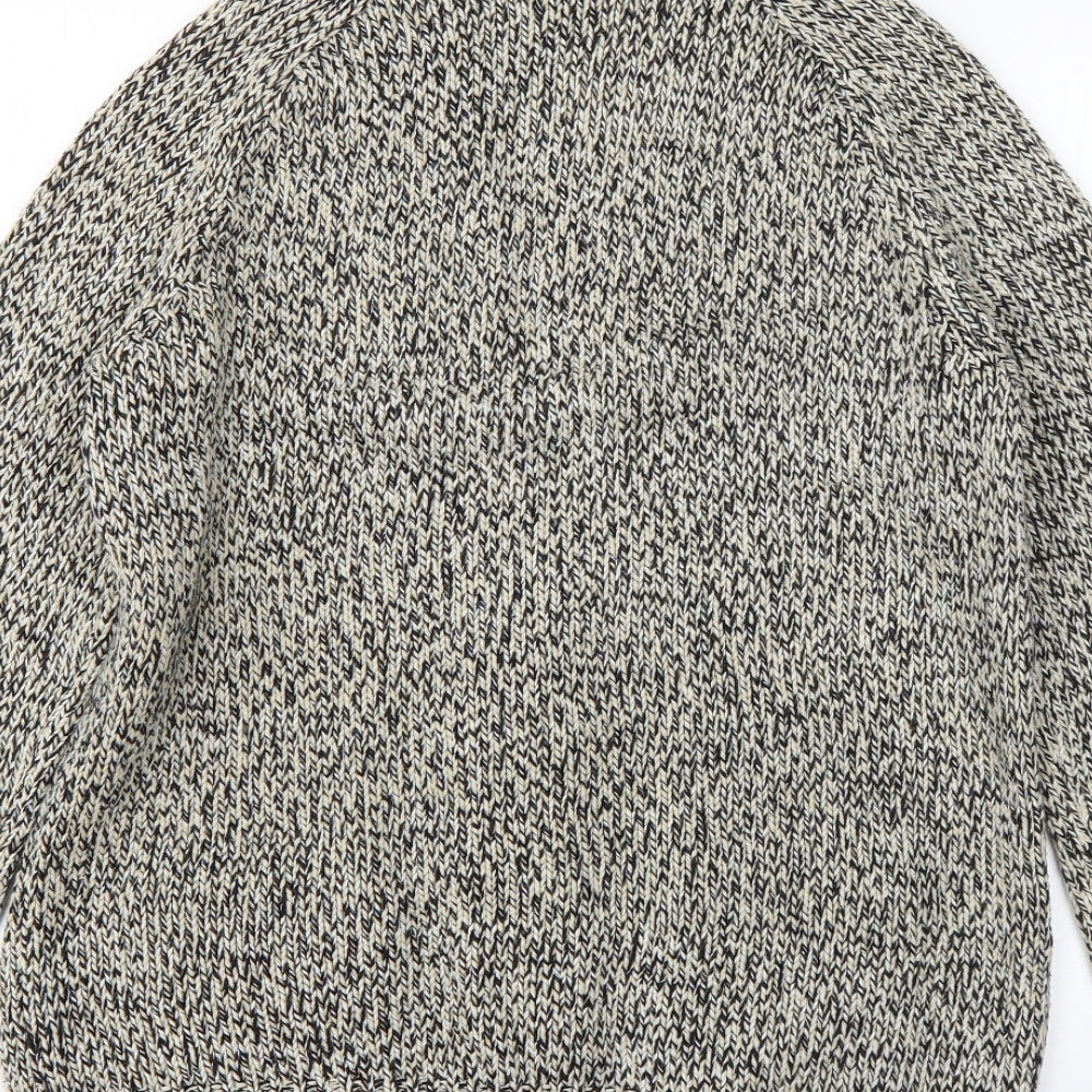 H&M Mens Grey V-Neck  Acrylic Cardigan Jumper Size M