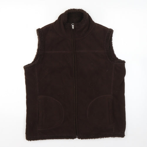 Tue Womens Brown   Gilet Coat Size 14