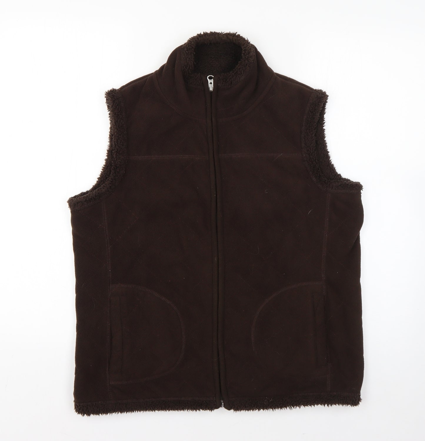 Tue Womens Brown   Gilet Coat Size 14