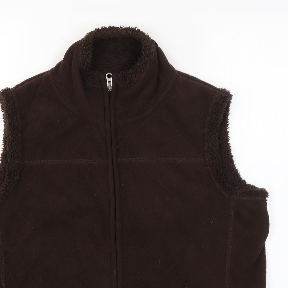 Tue Womens Brown   Gilet Coat Size 14