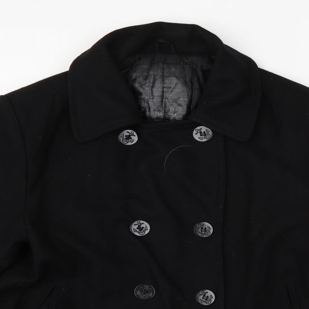 Preworn Mens Black   Overcoat Coat Size S