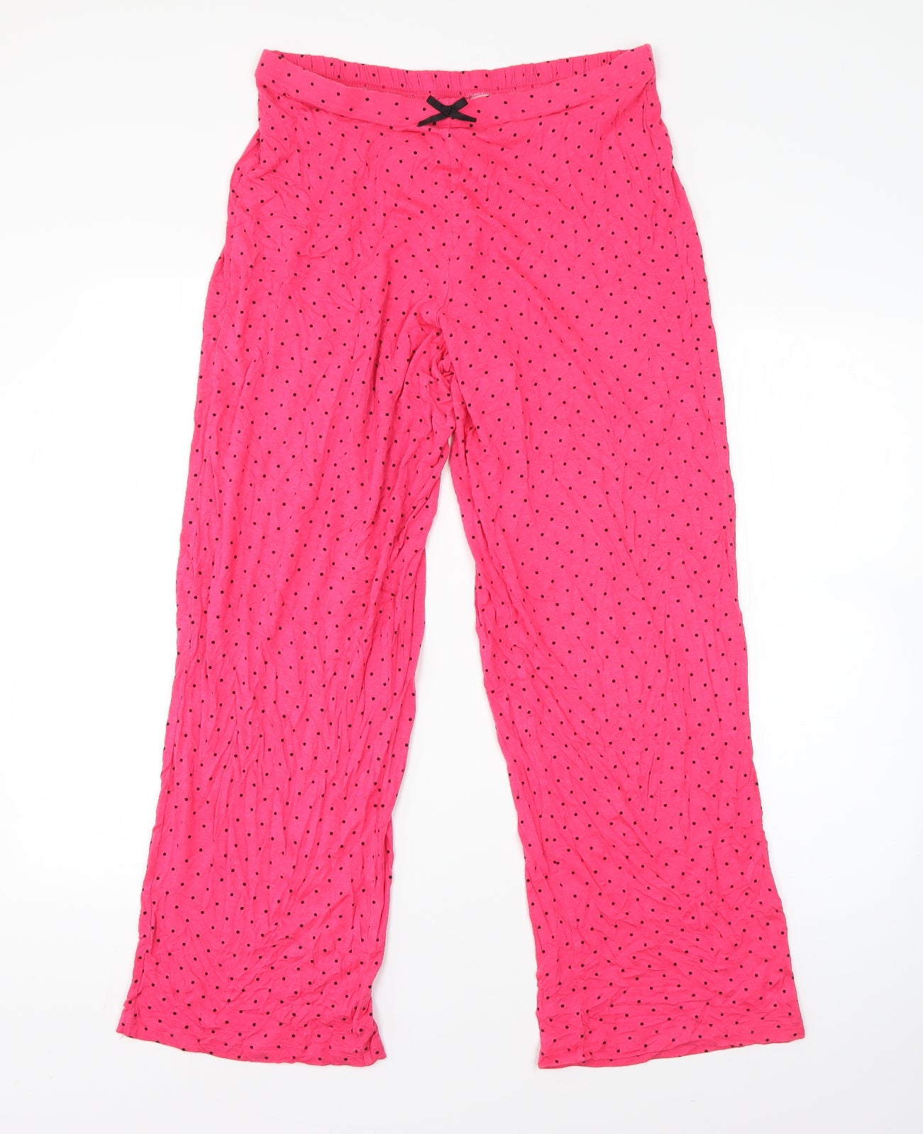 Preworn Womens Pink Polka Dot Polyester  Pyjama Pants Size 14
