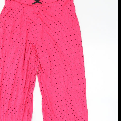 Preworn Womens Pink Polka Dot Polyester  Pyjama Pants Size 14